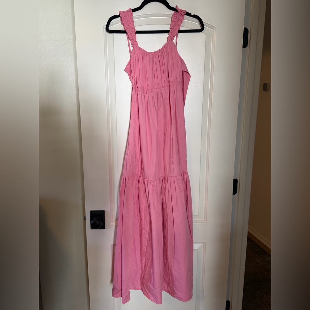 Abercrombie & Fitch Bow Back Poplin Maxi Dress
